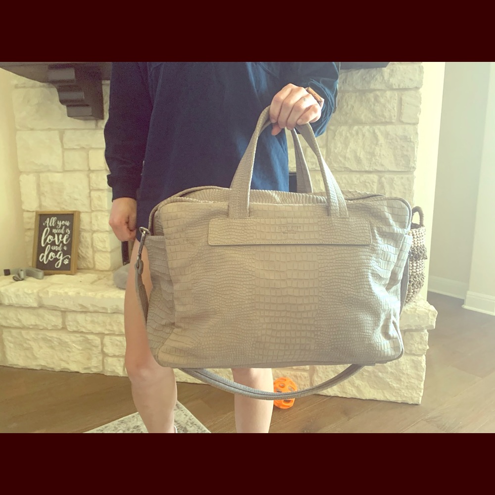 Giorgio Armani Leather Crocodile Print Weekender